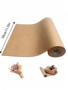 高品质棕色牛皮纸卷 - 非常适合节日礼品包装、工艺品、花束、生日礼物装饰、海报制作和多用途使用，是手工艺品的必备品 | 自然外观 | 耐用纸张、纸卷、纸板、剪贴簿用品、情人节礼品包装、新年装饰、感恩节、万圣节、圣诞节礼物 - 棕色 - 查看 8