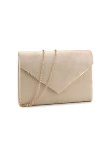 Bolsa de Embreagem Prateada com Design em V, Corrente Metálica, Lantejoulas Brilhantes, Bolsa de Festa para Noite, Envelope, Casamento, Casual, Bolsa Feminina, Jantar de Gala, Presente do Dia dos Namorados, Feriado do Amor, Encontro