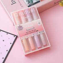 4pcs/Box Gradient Fluorescent Highlighter Pens, High-Quality Colorful Marker Pens For Students, Meetings, Oversized Fluorescent Ink, School Supplies, Student Gifts