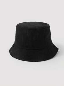 1pc Men's Fashion Corduroy Solid Color Bucket Hat, Suitable For Autumn/Winter Daily Outfits - A - View 15