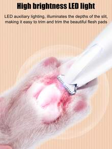 新款宠物美容套装：电动狗/猫指甲磨床，适用于小型宠物，包含带 LED 灯的指甲钳和爪子修剪器，USB 充电，由 2 节 AAA 电池供电（不包括） - 彩色 - 查看 12