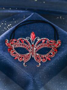 1pc Fashionable Rhinestone Mask, High-End Geometric Hollow-Out Mask For Halloween Party, Masquerade Ball Decor - Mask - View 10