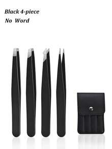 4PCS Stainless Steel Colored Tweezers Set, High-Precision Portable Eyebrow Shaping And Hair Removal Tool Set, Eyebrow Shaping And Hair Removal Beauty Makeup Tools, Purple, Pink And Black Three Colors For You To Choose (1PC/4PCS),Due To Different Production Batches, The Protective Lining In The Packaging Bag Is Placed Randomly And Does Not Affect The Use