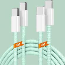 3.3英尺/6.6英尺 USB-C 转 USB-C 数据线，60W Type-C 充电器，C 转 C 充电线，兼容 Apple 16/16 Pro Max/15 Plus/15 Pro Max，Galaxy S25/S24/S23/Note 20， - 彩色 - 查看 18
