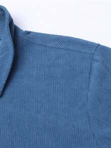 Men's Plus Size Corduroy Jacket With Stand-Up Collar, Fashionable Zipper Cardigan, Outdoor Leisure Top - Blue - View 3