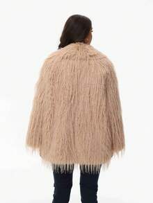 Faux Fur Trim Leather Jacket With Fringe, Fashion Outerwear For Travel, Autumn/Winter