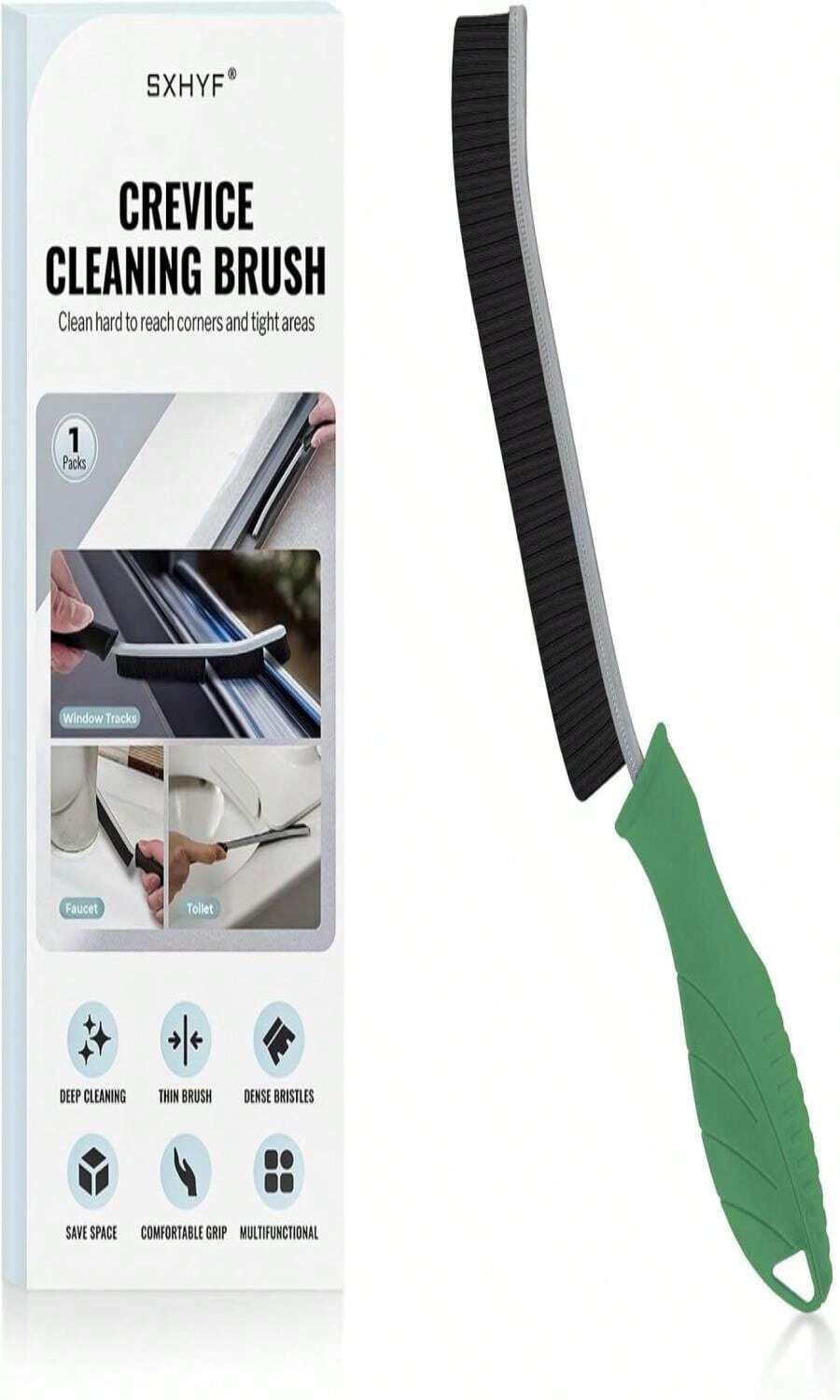 SXhyf Crevice Cleaning Brush - Grout Scrub Brush, House Cleaning Supplies, Gap Cleaning Tools, Home Essentials, Gifts For Women Men, Hard Bristle Crevice Cleaner Brush For Household Use, Bathroom - ColorC - 查看 1