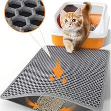 One Extra-Large Double-Layer EVA Cat Litter Mat Effectively Collects Litter, Easily Cleans, Reduced Waste, A Non-Slip, Washable Cat Cleaning Mat Suitable For Pet Toilets, Kennels, And Litter Boxes (Black, Light Gray, And Dark Gray, Essential For Litter Box Storage) (15.7" X 19.7" / 19.7" X 27.5" / 23.6" X 35.4") - Màu Xám nhạt - Xem 5