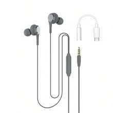 Makaronik Kolor Ucho 3,5 mm Przewodowy Słuchawka Z mikrofonem I Gry Kontrola , Z Typ-C Do 3,5 mm Adapter , Odpowiedni Dla Berło Urządzenia