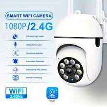 1/2个1080P高清WiFi安防摄像头，带夜视、聚光灯和扬声器 - 双向语音、移动侦测、360°云台旋转/变焦，适用于家庭室内安防，兼容Alexa，适合儿童、老人和宠物，室内监控 | 现代安防系统 | 无线连接