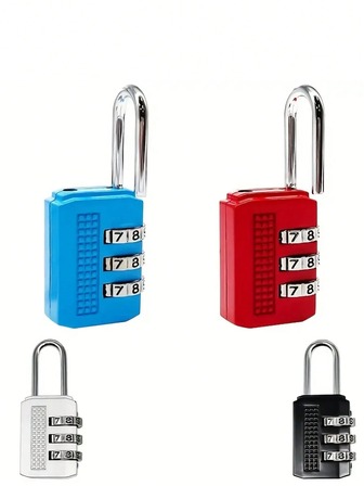 3 位组合机械密码锁，迷你密码锁适用于行李箱、橱柜、背包和健身房储物柜行李锁行李锁组合锁非常适合旅行箱包非常适合手提箱防盗保护您的物品