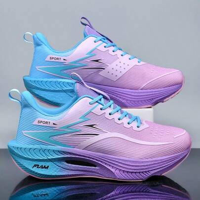 Unisex Marathon Carbon Plate Technology Running Shoes, Lightweight Shock-Absorbing Marathon Sports Shoes, Carbon Fiber Casual Fitness Running Shoes For Teenagers, Fashion Breathable Non-Slip Durable Sports Casual Running Shoes, Soft Sole Classic Gradient Color Sports Shoes, Comfortable Walking Shoes