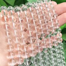 1strand Clear Smooth Round Artificial Crystal Beads In 2-8 MM For DIY Bracelet, Necklace, Earring Making