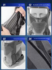 1件装防风滑雪面罩，保暖围脖，男女通用摩托车拉法帽围脖