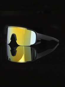 New Cyberpunk Style Large Frame Fashion Sunglasses, Suitable For Commuting, Cycling, Unisex, Lightweight & Transparent, All Season