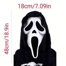 Scary Scream Mask, Horror Movie Killer Costume Prop For Halloween Adult Role Play - Multicolor - View 3