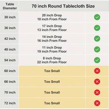 6 Pack Round Tablecloths 60 Inch Black Table Cloth Fit 20 To 38 Inch Tables, Washable Polyester Fabric Table Cover Wedding Party Reception Formal Events - Gói 6 ly tròn 70 inch + màu ngà - Xem 2