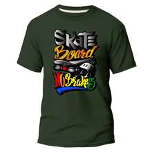 RADICAL SKEITISTA STREETWEAR T-SHIRT MEN'S SHIRT 100% COTTON UNISEX - 軍綠色 - 查看 1