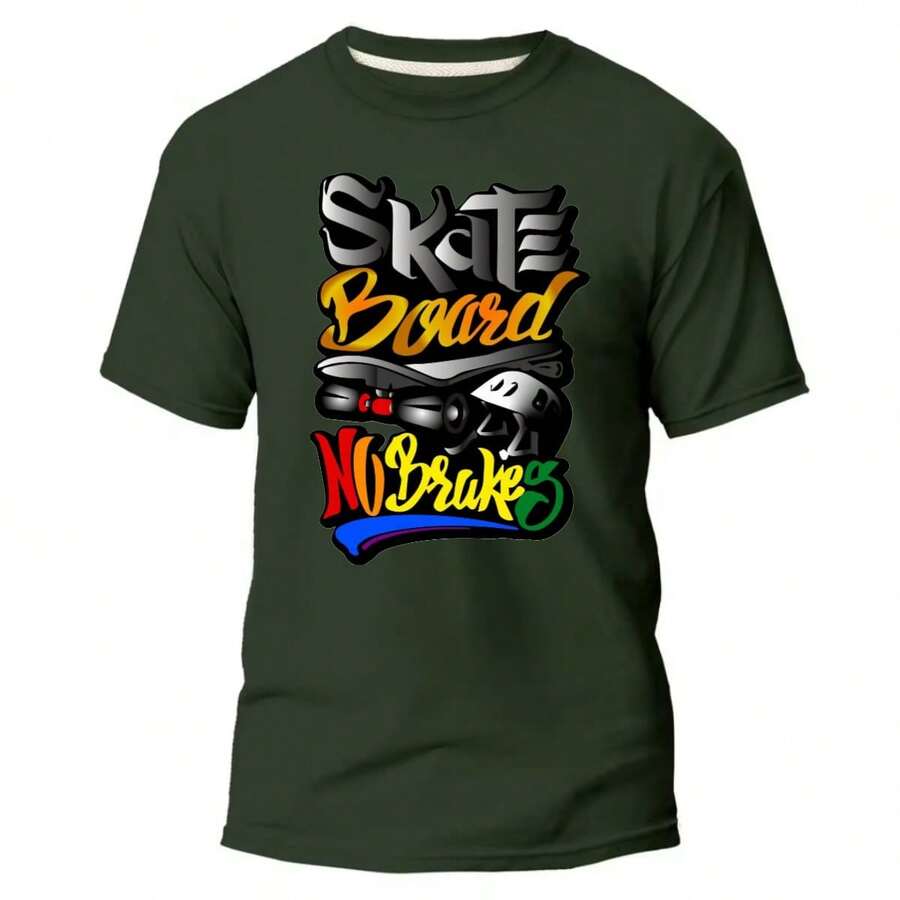RADICAL SKEITISTA STREETWEAR T-SHIRT MEN'S SHIRT 100% COTTON UNISEX - 軍綠色 - 查看 1