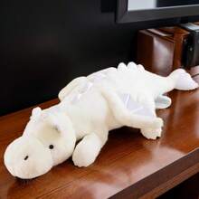 35.4" Peluche Dragon Plush, Soft And Sturdy Plushie Dragon Stuffed Animals For Kids And Adults, Kids Toys, Christmas Gifts,  Stocking Stuffers, Medium White Dragon Stuffed Animal - 白色 - 查看 8
