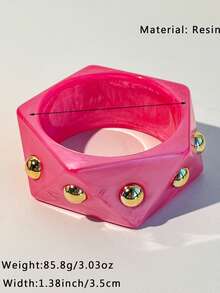 1 pieza Brazalete versátil de mujer con bloques de color, diseño multielemental adecuado para festivales, fiestas, vacaciones y uso diario, gran regalo - Multicolor A - Ver 16