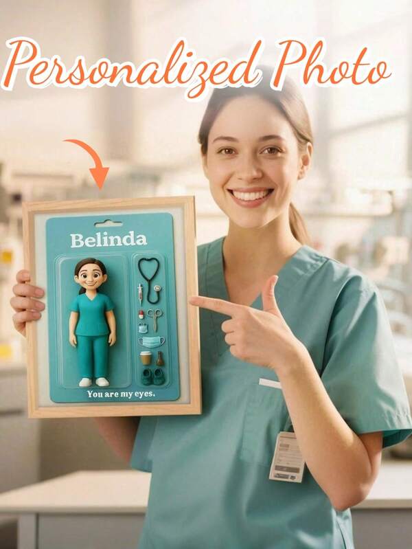 1 pieza Figura de acción personalizada con marco de foto de dibujos animados, póster de figura de acción personalizada 2D, ideas de regalo divertidas para boda, cumpleaños, Navidad, Halloween, fiesta, decoraciones de habitación, decoración de fondo, Día del Padre, abuelo, esposo, novio, decoración del hogar