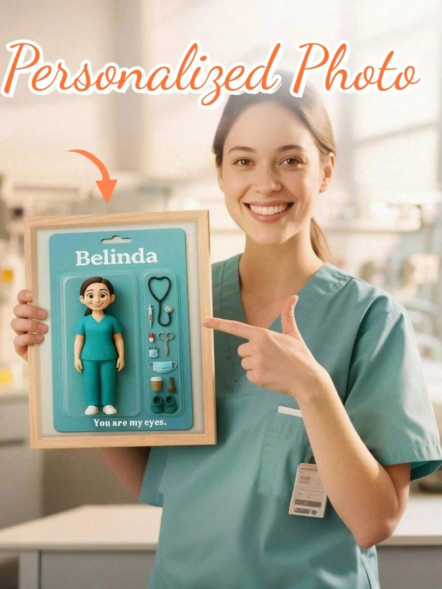 1pc Custom Action Figure Cartoon Photo Frame, 2D Personalized Personalized Action Figure Poster, Funny Gift Ideas For Wedding, Birthday, Christmas, Halloween, Party, Decorations Room,Backdrop Decoration, Fathers Day, Grandpa, Husband, Boyfriend, Home Decor