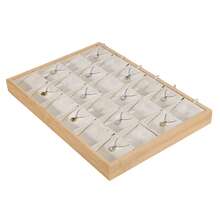 Bamboo Jewelry Organizer Tray With 24 Compartments – Elegant Display Tray For Necklaces, Earrings, Bracelets – Ideal For Home, Salons & Boutiques