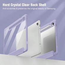 YQQ Fintie Hybrid Slim Case For Samsung Galaxy Tab S10 Lite S10 FE S9 FE 10.9 Inch Tab S9 11 Inch With S Pen Holder Shockproof Cover With Clear Transparent Back Shell Auto Wake Sleep Lilac Purple5801 - Tím tử đinh hương - Xem 3