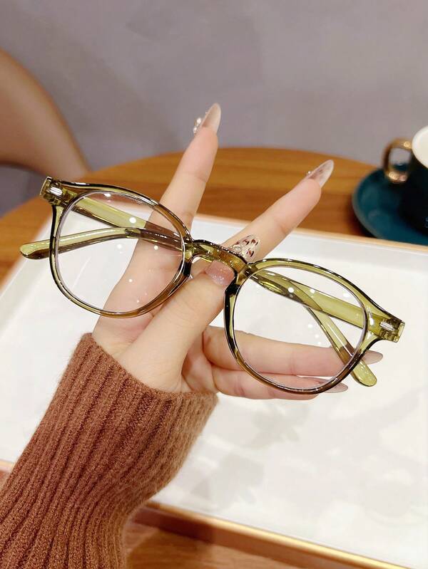 1 pezzo Occhiali da uomo alla moda in metallo tondo senza prescrizione, adatti per uso quotidiano e fotografia