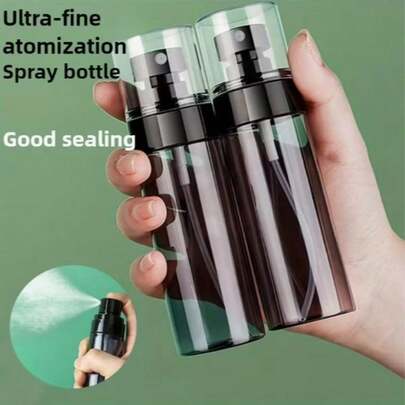 Ultra Fine Fog Refillable Spray Bottle -1.01 Oz To 4.06 Oz Portable Travel Spray Bottle Black Transparent Plastic Split Bottle For Hair Styling, Cleaning, Plant And Skin Care, Portable Travel Suit, Easy To Clean, PVC Free
