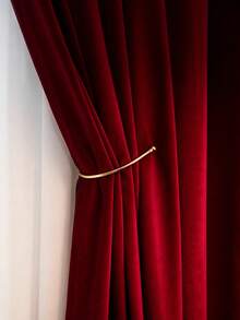 1件装杆袋式天鹅绒窗帘，奢华后现代北欧风格酒红色天鹅绒遮光窗帘，适用于客厅、卧室、阳台 - 紅色 - 查看 3