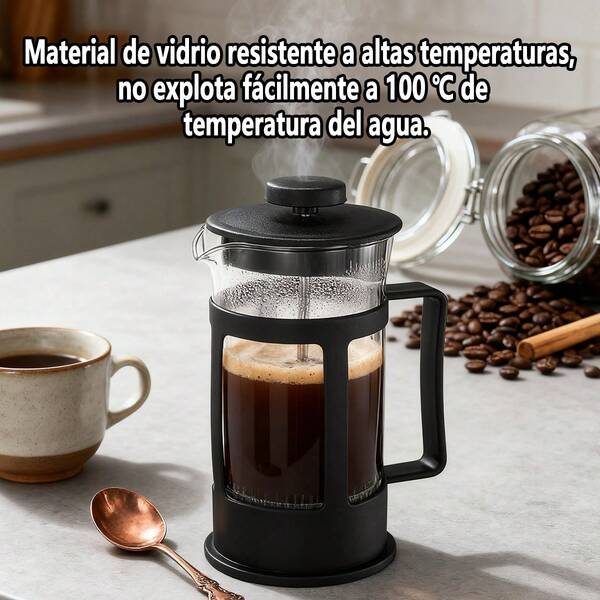 1 infusor de té de acero inoxidable/vidrio,  tetera,    Sirve no solo para preparar café, sino también para preparar té con leche y té frío. Es versátil y económico. Ajusta el grado de molienda del café en polvo y la temperatura del agua según el gusto personal, controlando con precisión el tiempo de extracción, para que cada taza de café artesanal presente un sabor único, satisfaciendo así las necesidades de los amantes del café y el té.