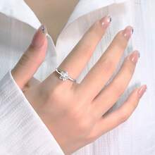 1pc Floral Shaped Open Ring Jewelry, Versatile Minimalist Luxury Design Jewelry, Gift Accessory