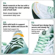 BMAI 女式 Expedition 6.0 网眼厚底跑步运动鞋 - 休闲系带训练鞋，适合散步、慢跑、健身房、健身和运动，经典系带款式，结构化中底 - 彩色 - 查看 5