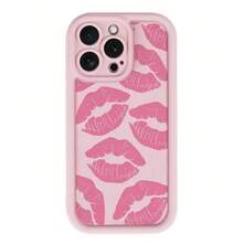 Gaozhu Pink Lip Print TPU Anti-Drop Full Coverage Precision Protective Case For Apple  6/7/8/X/Xs/Xr/Xs Max/11/12/13/14/15/16 Pro Max, Phone Drop Protection, Daily Phone Shield, Full Coverage Phone Cover, TPU Phone Case, Cute Lip Motif, Kiss Mark Design, Precision Fit Cover, Durable Phone Shell, Fashion Phone Users, Style-Conscious Owners,Suitable For  17 Air - Hồng - Xem 1