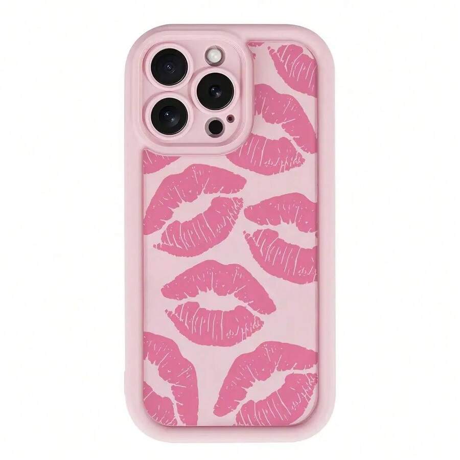 Gaozhu Pink Lip Print TPU Anti-Drop Full Coverage Precision Protective Case For Apple 6/7/8/X/Xs/Xr/Xs Max/11/12/13/14/15/16 Pro Max, Phone Drop Protection, Daily Phone Shield, Full Coverage Phone Cover, TPU Phone Case, Cute Lip Motif, Kiss Mark Design, Precision Fit Cover, Durable Phone Shell, Fashion Phone Users, Style-Conscious Owners,Suitable For 17 Air - Hồng - Xem 1