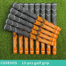 13 Stücke Golfgriffe aus natürlichem Gummi-Material, mit strapazierfähigem rutschfestem Design, geeignet für Herren und Damen Profigolf-Schläger, Orange/Standardgröße/Mittlere Größe