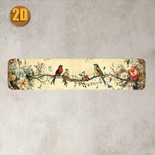 1 Piece Vintage Bird And Floral Aluminum Metal Wall Art - Exquisite Floral And Bird Design, High Bending Resistance, Elegant Bedroom & Living Room Decoration,, Thanksgiving, Halloween Wall Hanging Home Decor, Seasonal Decoration, Rustic Charm, Delicate Craftsmanship