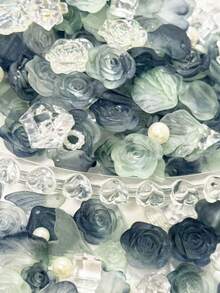 100pcs/Pack 70g Grey Gradient Starry Sky Rose DIY Beads For Bracelet, Necklace, Phone Case, Handmade Jewelry, Multi-Purpose Craft Supplies, Gifts For Friends, With Holes - Multicolor - View 8