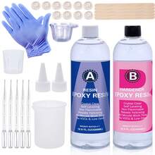 QIAO Bộ dụng cụ nhựa Epoxy - 100/200/408/500/1000ml, Công thức mới, Trong suốt như pha lê, Độ bền cao, Không bọt khí, Chống ố vàng, Thích hợp cho đúc, DIY, nghệ thuật nhựa, làm khuôn, làm đồ trang sức, v.v., Dễ dàng pha trộn theo tỷ lệ 1:1. - Màu xanh lam - Xem 16