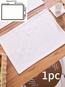 1/4/6pcs Plain Linen Rectangular Double-Layer Placemats, Vintage Style Kitchen Dining Table Decor, Non-Slip Thick & Durable Washable Mats Suitable For Daily Use, Holidays, Family Gatherings, Weddings, Parties, All Seasons - White - View 13