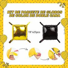 25 pcs Globos Navideños, Rojo y Verde, Decoración para Fiestas para Navidad, Graduación, Cumpleaños, Shower, Novia,, Propuesta, Aniversario etc - Oro negro - Ver 3