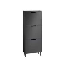 SoBuy 3 Flip-Drawers Shoe Cabinet Shoe Rack Shoe Storage Cupboard Organizer Unit Black W50 X D19 X H129cm FSR151-H-SCH - Black - View 12
