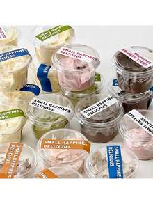 25/50sets 5oz Reusable Covered Party Cups, Cake Cups For Frozen Yogurt, Coconut Jelly And Oatmeal Bowls, Durable And Shatter-Proof Dessert Cups, Cream Puff Boxes, Transparent Dessert Containers, Suitable For Cakes, Mousse, Cupcakes And Ice Cream