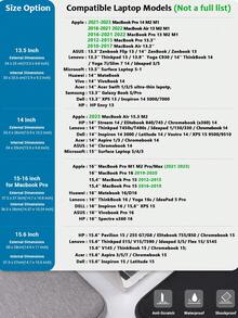 ZYB Funda para portátil de 13-16 pulgadas, compatible con MacBook Air 13/15 M1/M2 (2012-2025), Pro 13/14/15/16 (2010-2022), Chromebook HP de 14-15.6 pulgadas, Surface Laptops, a prueba de golpes, resistente al agua, con bolsillo para accesorios - Morado - Ver 10