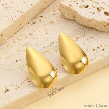 Pendientes personalizados creativos, serie de estilos de corazón, tornillo y cuadrado geométrico chapados en oro de acero inoxidable