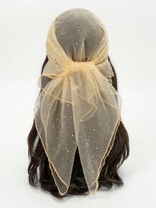 1条镶钻方巾，女士时尚头巾，闪亮头巾，方巾，适合搭配连衣裙 - 彩色 - 查看 7