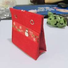 Red Christmas Pet Waste Bag Holder With Buttons