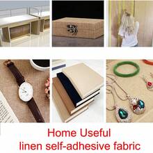 1 cuộn vải tự dính 100% lanh nguyên chất - Vải thủ công DIY thích hợp để trang trí nhà cửa, dán tường, khăn trải bàn, làm thủ công - Vật liệu tự nhiên - Nhiều màu - Xem 9